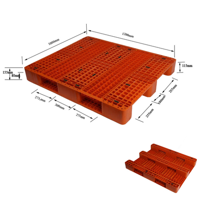 1000*1200mm rote Kunststoffpalette-nistbare Plastikboden-Palette