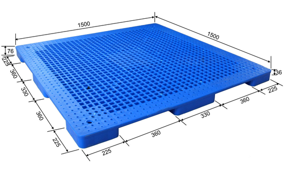 1500*1500 Zufuhr HDPE Kunststoffpalette des Euro-9 fertigen die Größe besonders an, die für Ziegen-Boden dünn ist